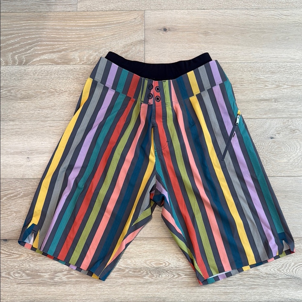 Lululmeon Current State Multicolor Striped Board Shorts